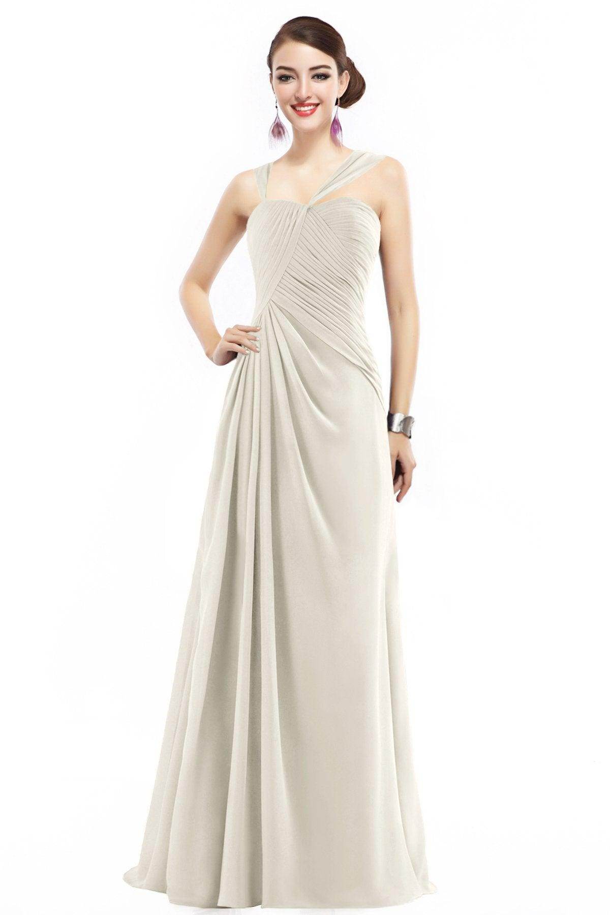 Sheath Floor Length Chiffon Bridesmaid Dress COZF1401F - COCOMELODY