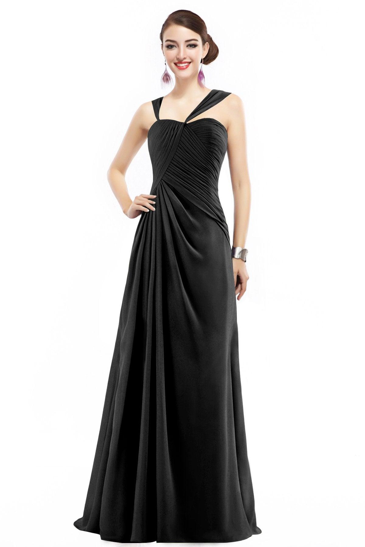 Sheath Floor Length Chiffon Bridesmaid Dress COZF1401F - COCOMELODY