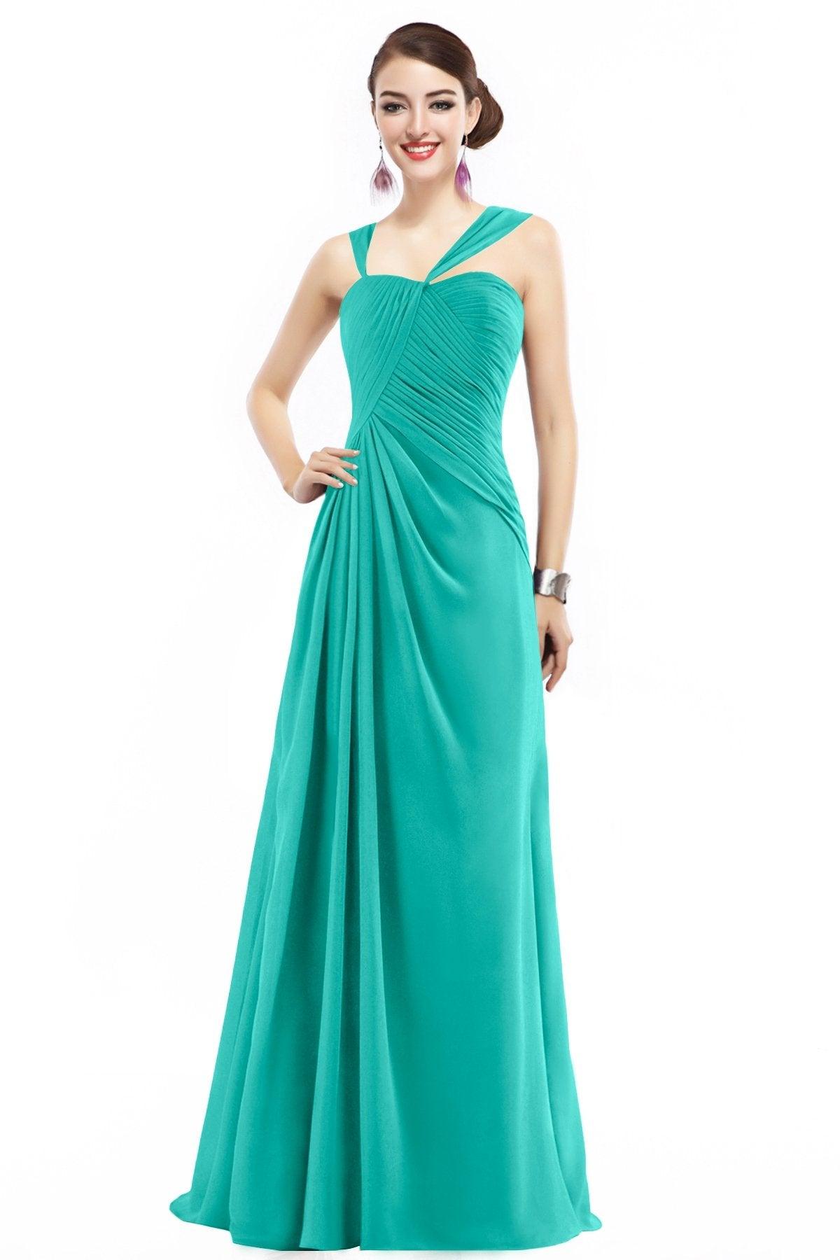 Sheath Floor Length Chiffon Bridesmaid Dress COZF1401F - COCOMELODY