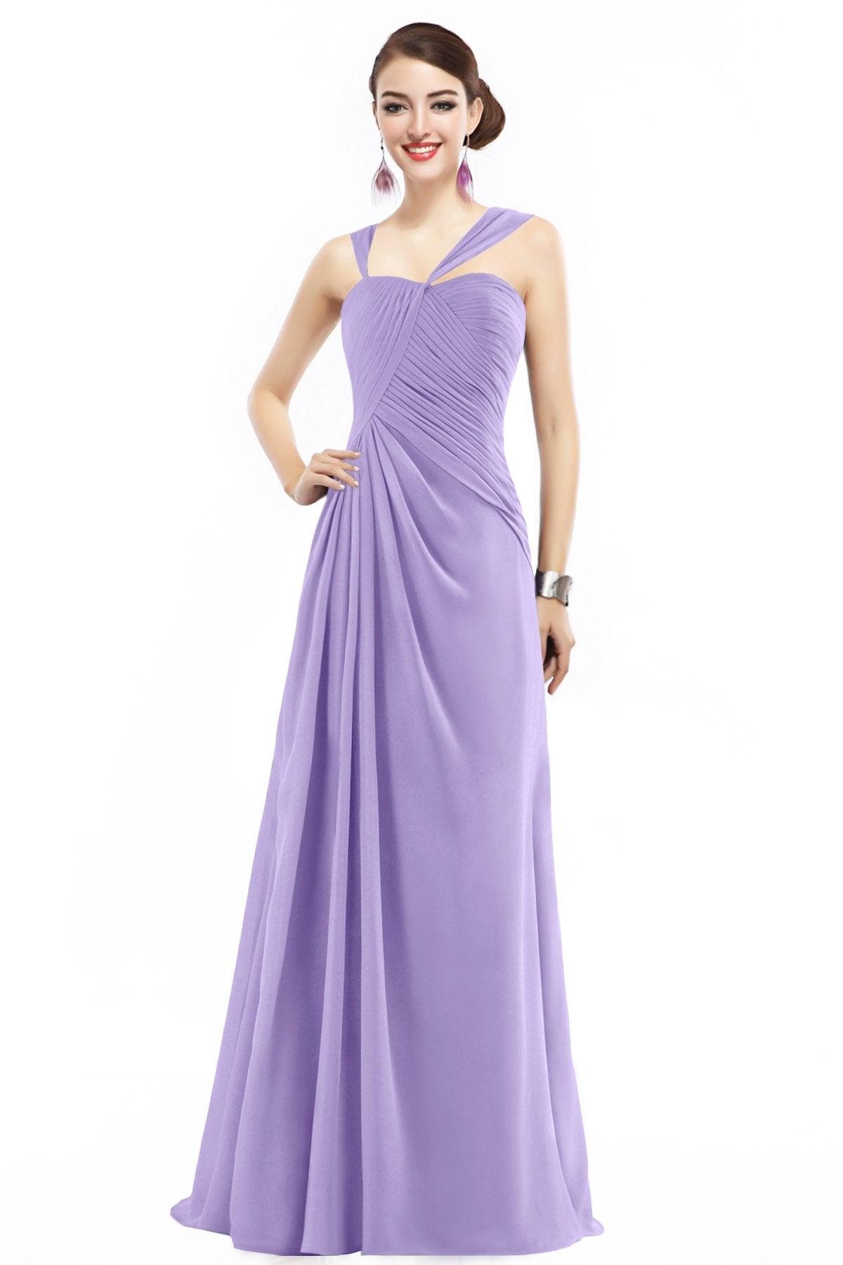 Sheath Floor Length Chiffon Bridesmaid Dress COZF1401F - COCOMELODY