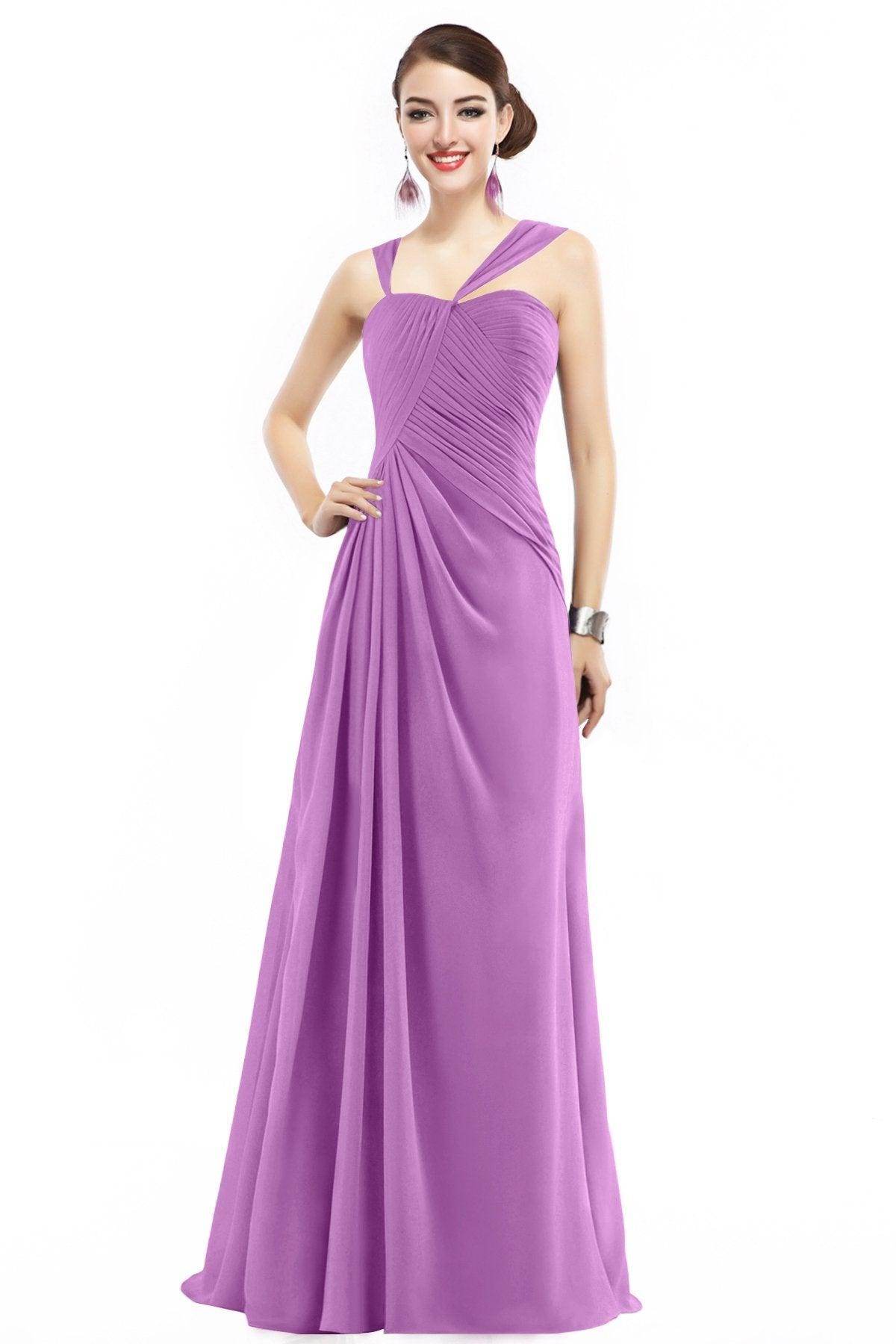 Sheath Floor Length Chiffon Bridesmaid Dress COZF1401F - COCOMELODY