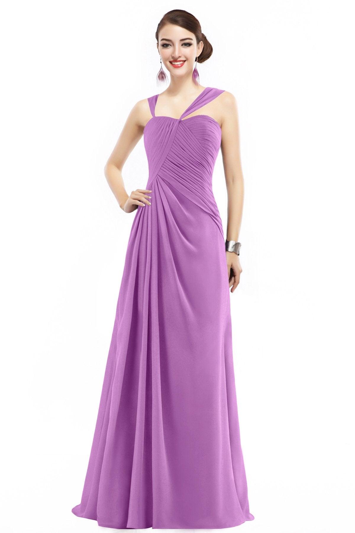 Sheath Floor Length Chiffon Bridesmaid Dress COZF1401F - COCOMELODY