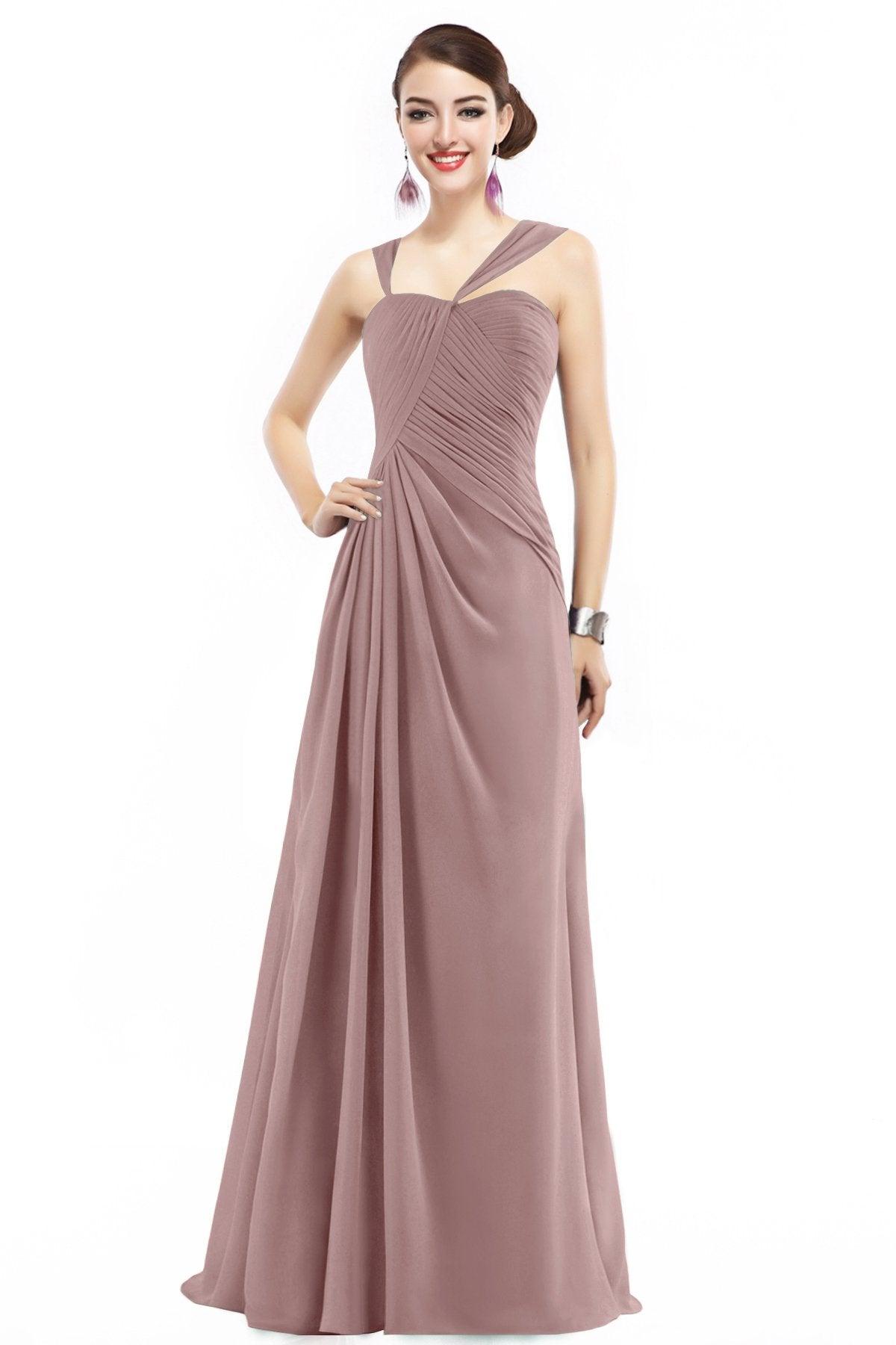 Sheath Floor Length Chiffon Bridesmaid Dress COZF1401F - COCOMELODY