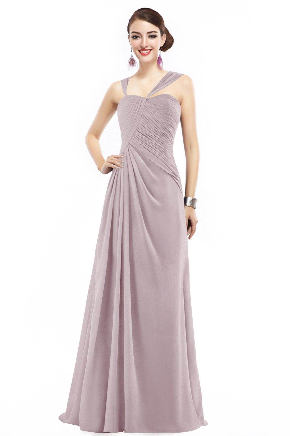 Sheath Floor Length Chiffon Bridesmaid Dress COZF1401F - COCOMELODY