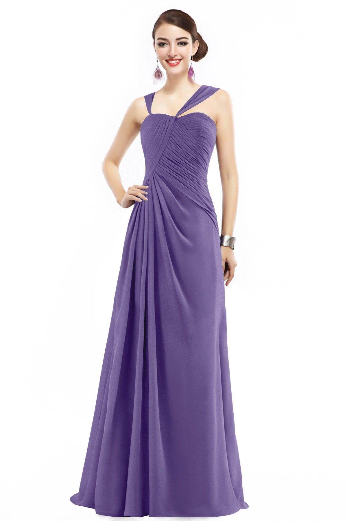 Sheath Floor Length Chiffon Bridesmaid Dress COZF1401F - COCOMELODY