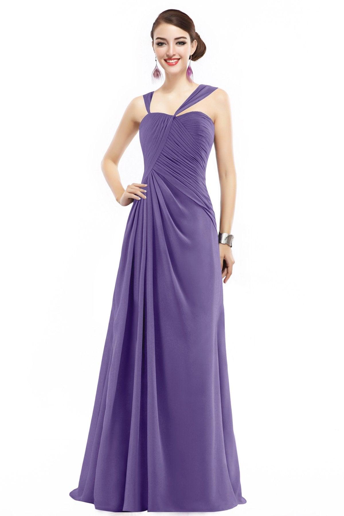 Sheath Floor Length Chiffon Bridesmaid Dress COZF1401F - COCOMELODY