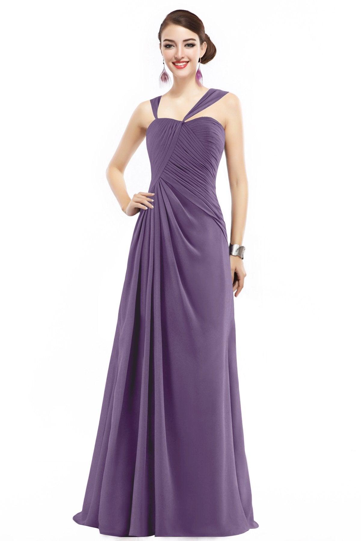 Sheath Floor Length Chiffon Bridesmaid Dress COZF1401F - COCOMELODY
