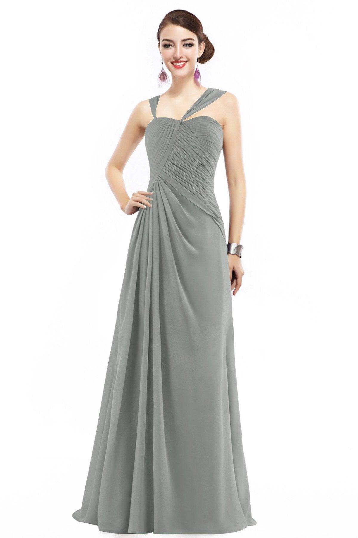 Sheath Floor Length Chiffon Bridesmaid Dress COZF1401F - COCOMELODY
