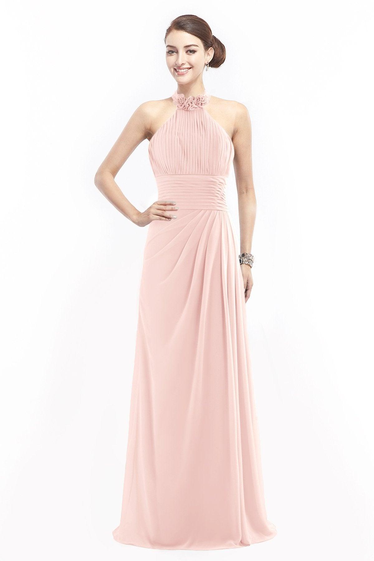 Sheath Floor Length Chiffon Bridesmaid Dress COZF14020 - COCOMELODY