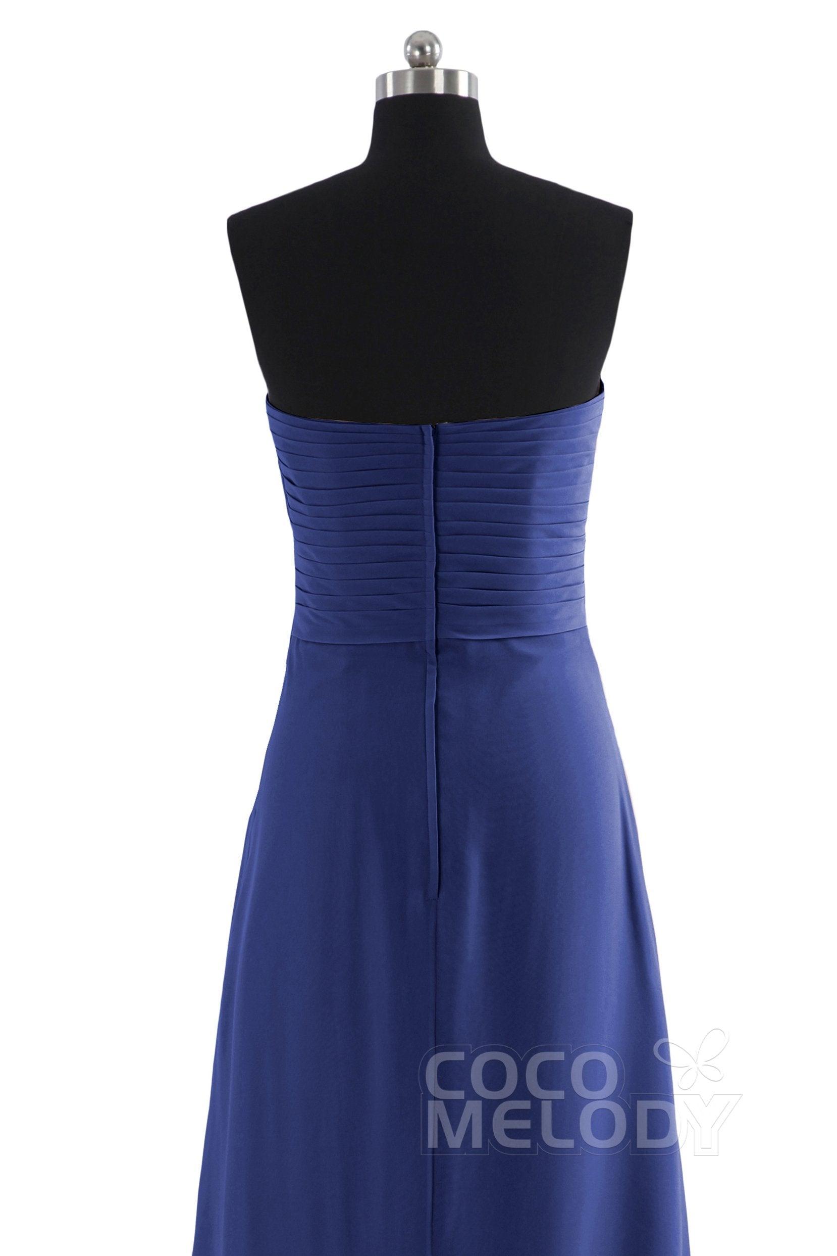 Sheath Floor Length Chiffon Bridesmaid Dress COZF14022 - COCOMELODY