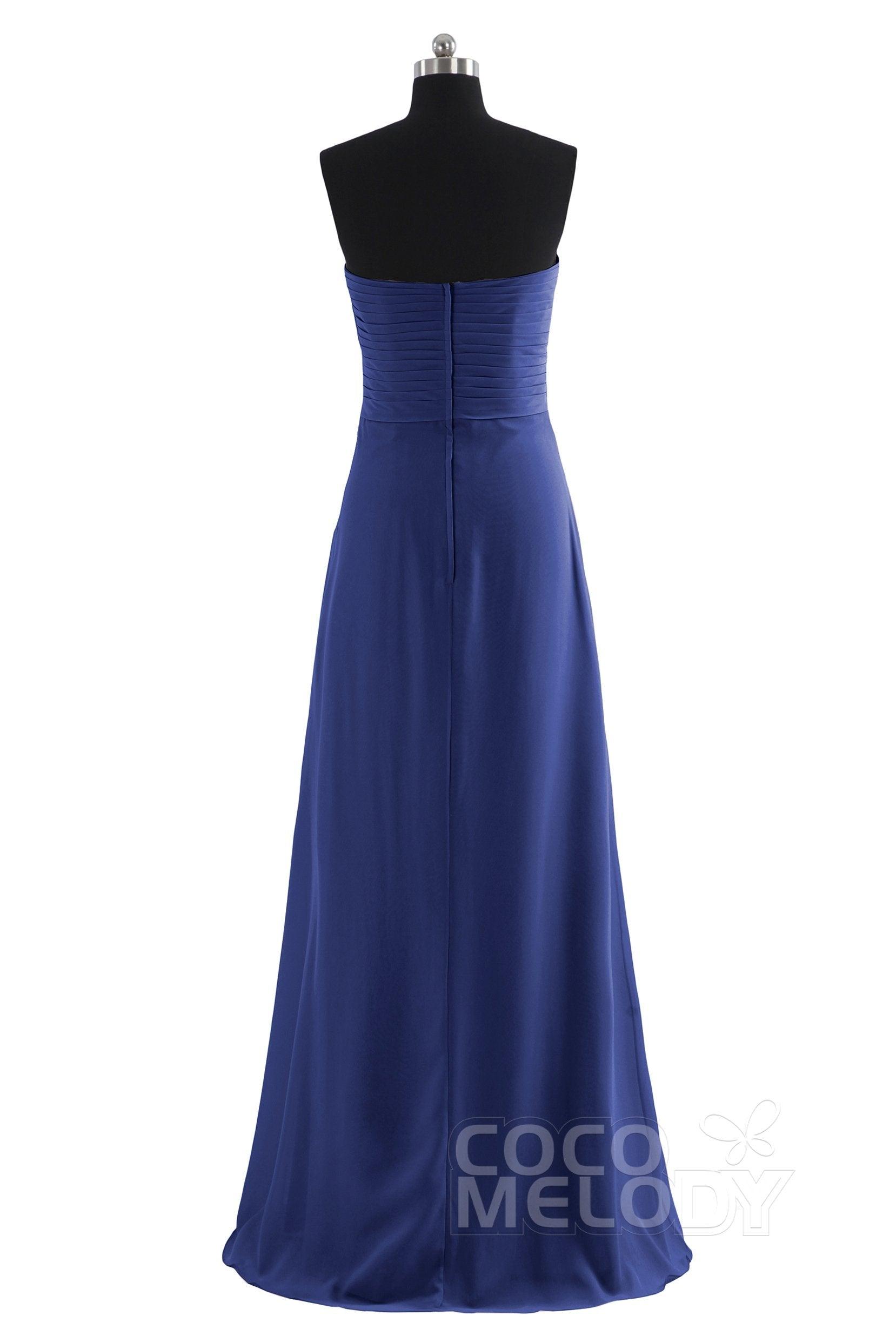 Sheath Floor Length Chiffon Bridesmaid Dress COZF14022 - COCOMELODY