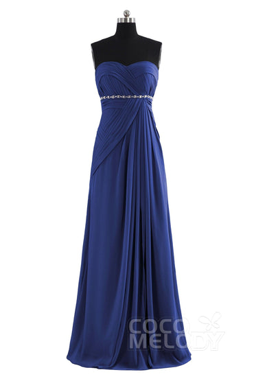 Sheath Floor Length Chiffon Bridesmaid Dress COZF14022