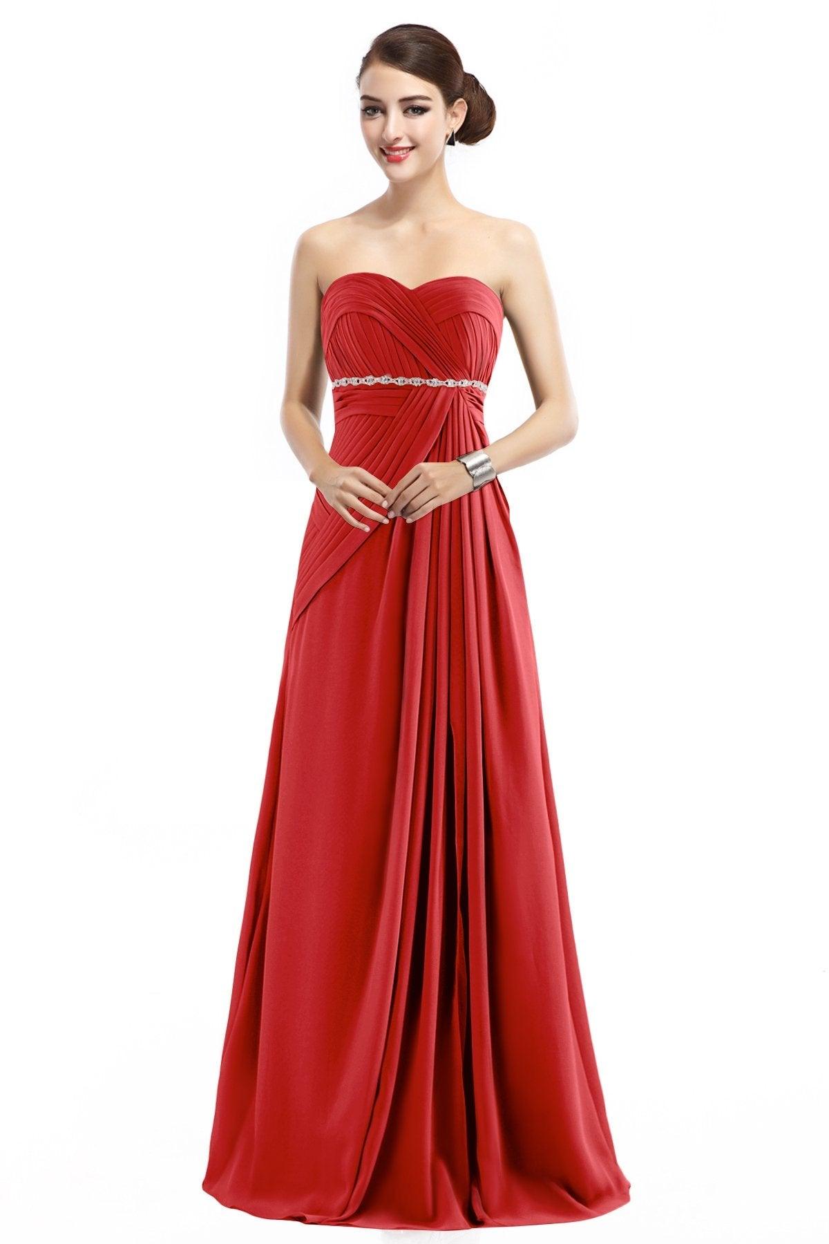 Sheath Floor Length Chiffon Bridesmaid Dress COZF14022 - COCOMELODY