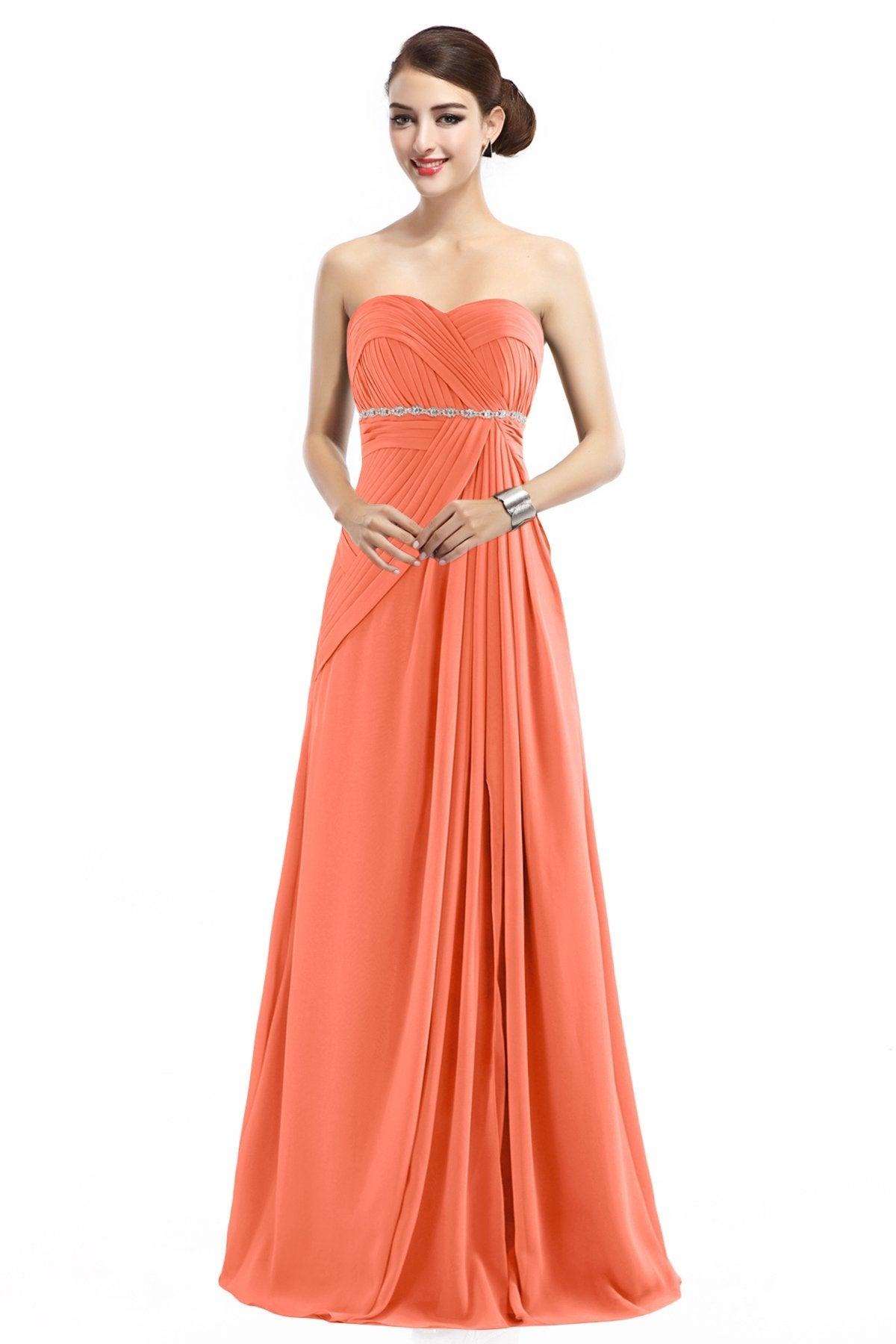 Sheath Floor Length Chiffon Bridesmaid Dress COZF14022 - COCOMELODY