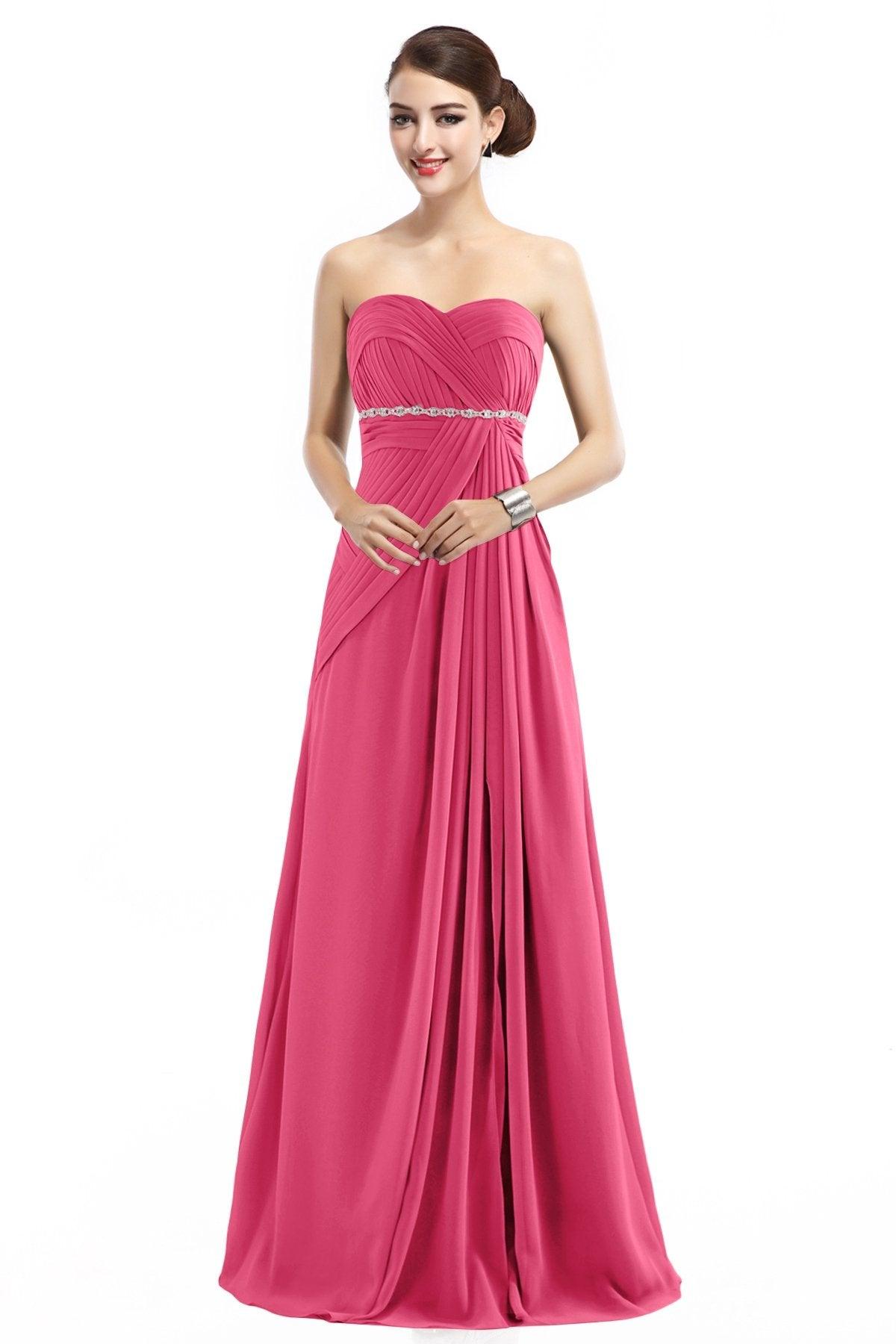 Sheath Floor Length Chiffon Bridesmaid Dress COZF14022 - COCOMELODY