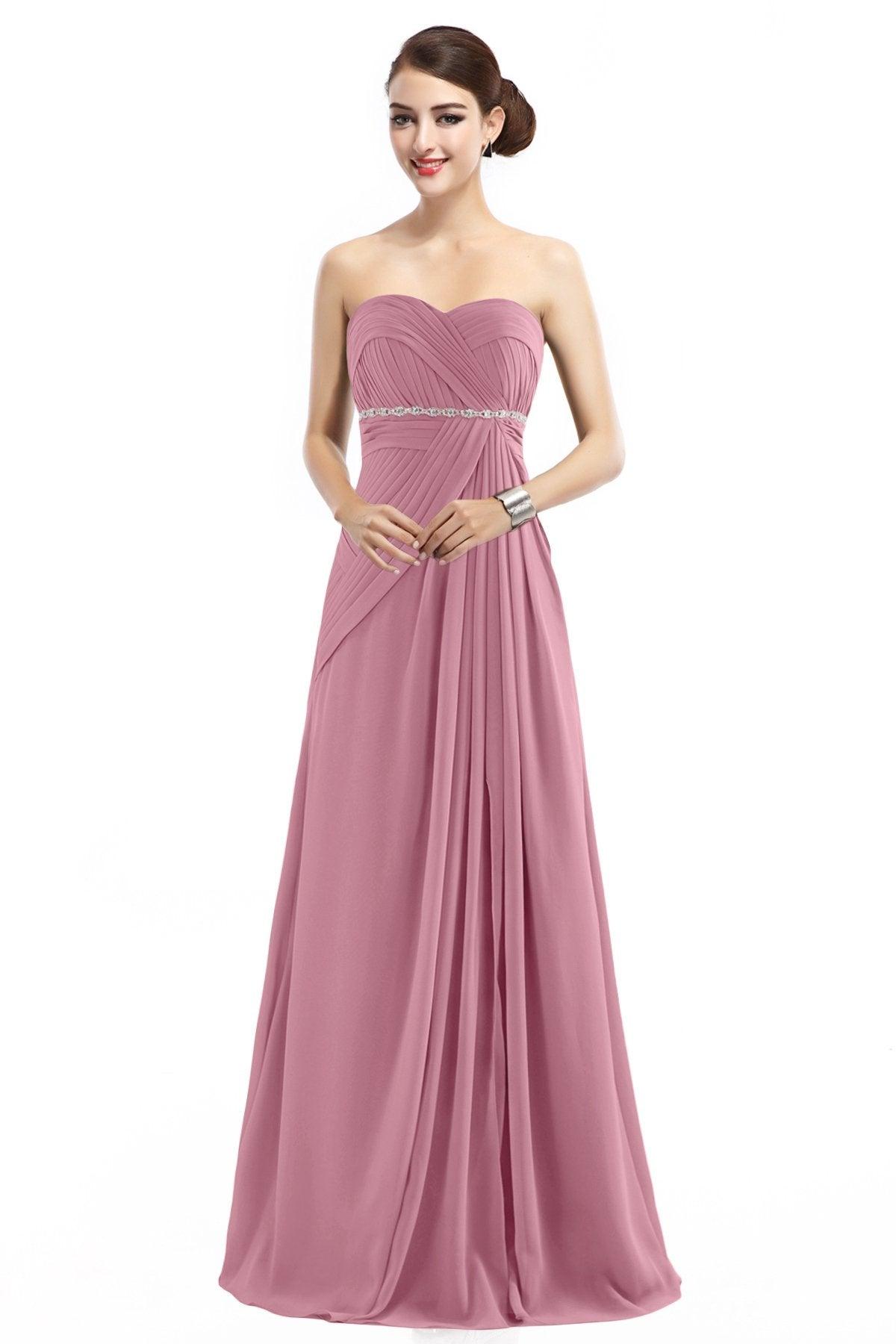 Sheath Floor Length Chiffon Bridesmaid Dress COZF14022 - COCOMELODY