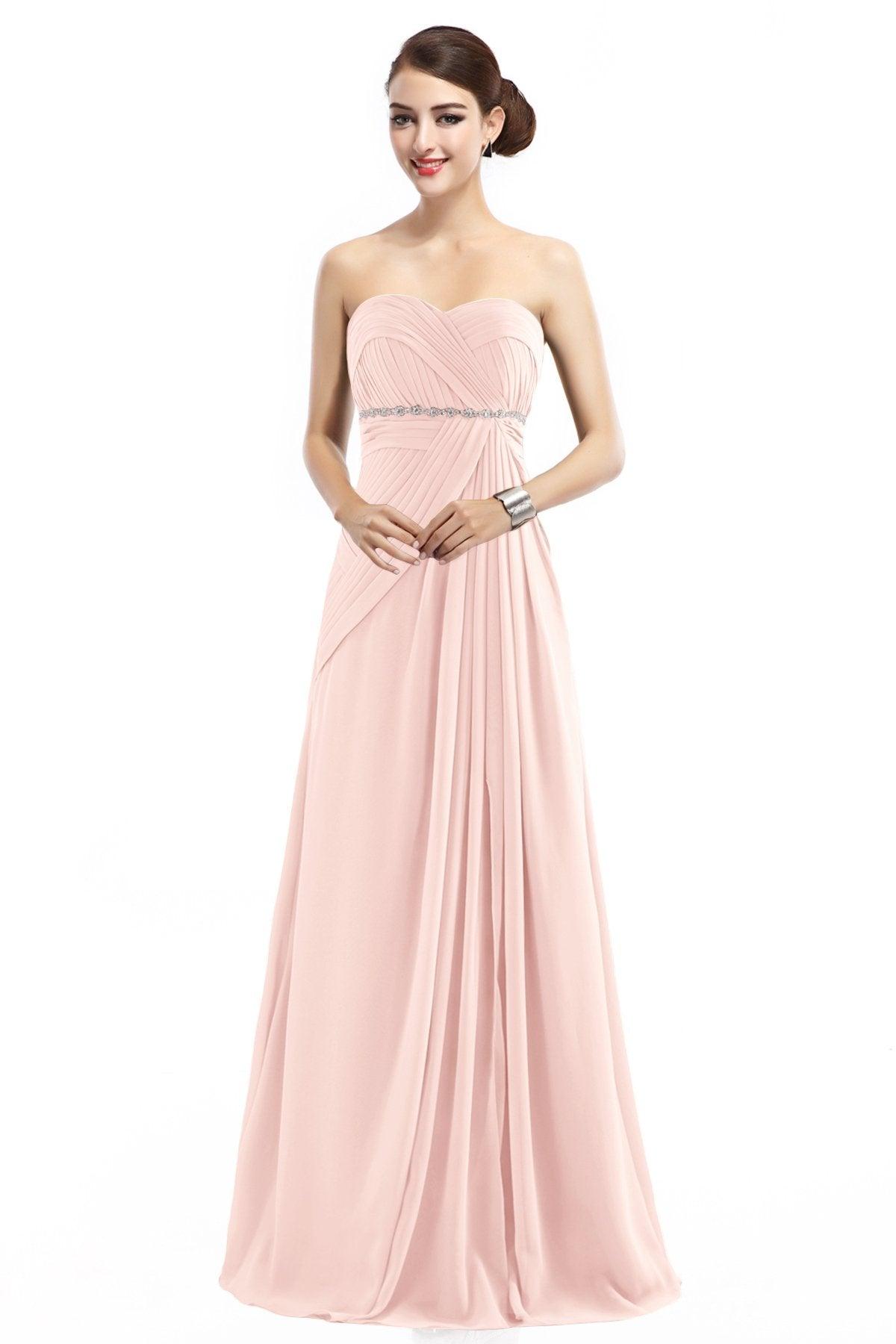 Sheath Floor Length Chiffon Bridesmaid Dress COZF14022 - COCOMELODY