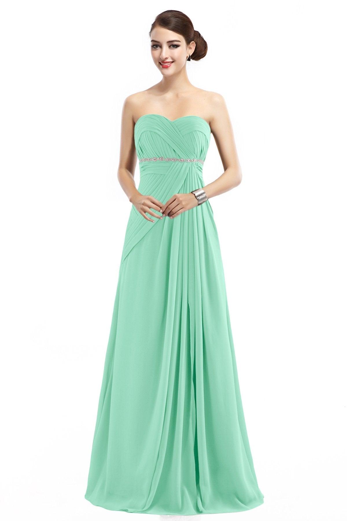 Sheath Floor Length Chiffon Bridesmaid Dress COZF14022 - COCOMELODY