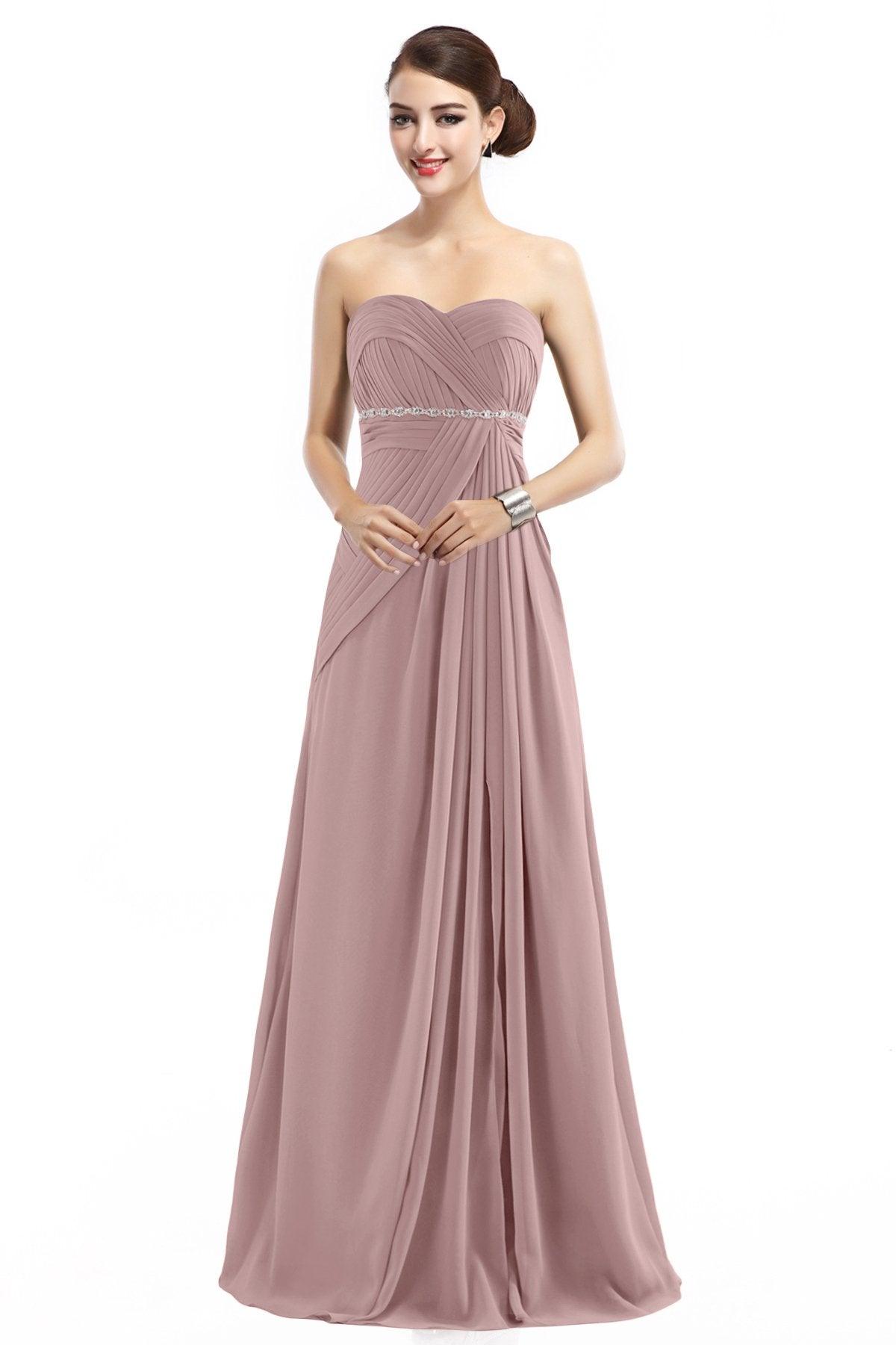 Sheath Floor Length Chiffon Bridesmaid Dress COZF14022 - COCOMELODY