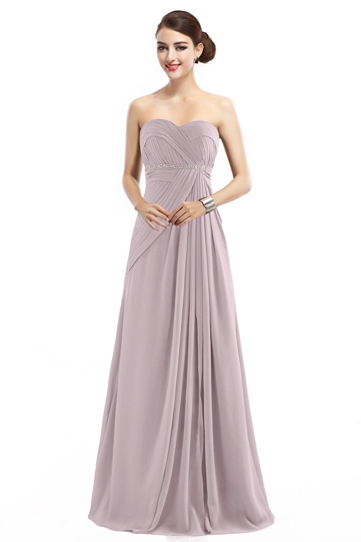 Sheath Floor Length Chiffon Bridesmaid Dress COZF14022 - COCOMELODY