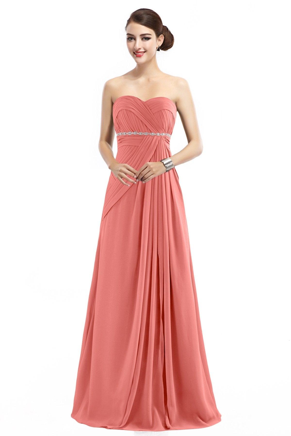 Sheath Floor Length Chiffon Bridesmaid Dress COZF14022 - COCOMELODY