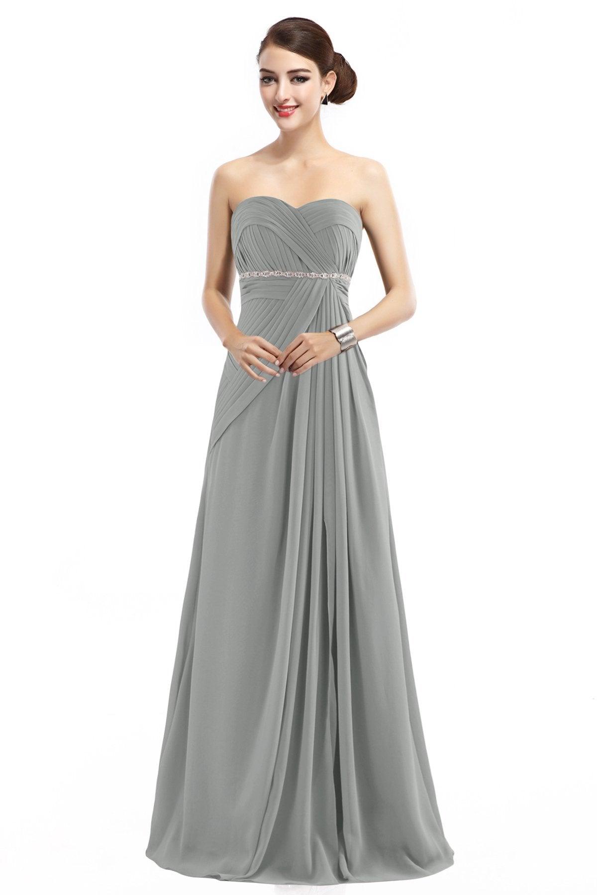 Sheath Floor Length Chiffon Bridesmaid Dress COZF14022 - COCOMELODY