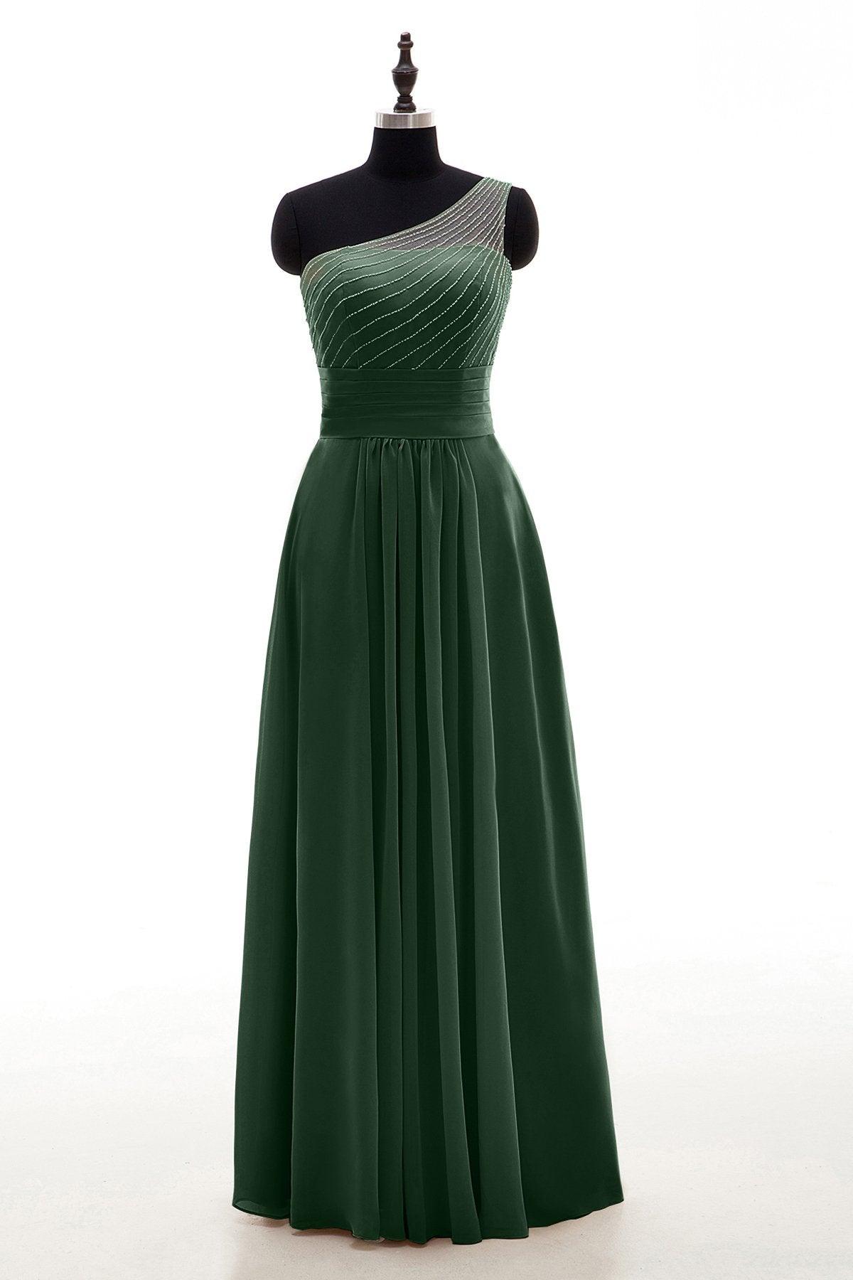 Sheath Floor Length Chiffon Bridesmaid Dress COZF1409A - COCOMELODY