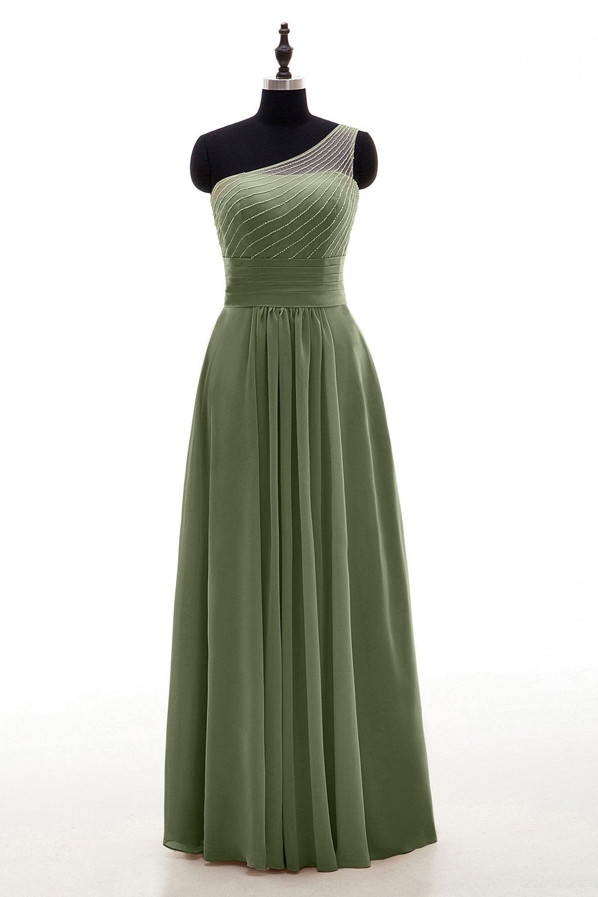 Sheath Floor Length Chiffon Bridesmaid Dress COZF1409A - COCOMELODY