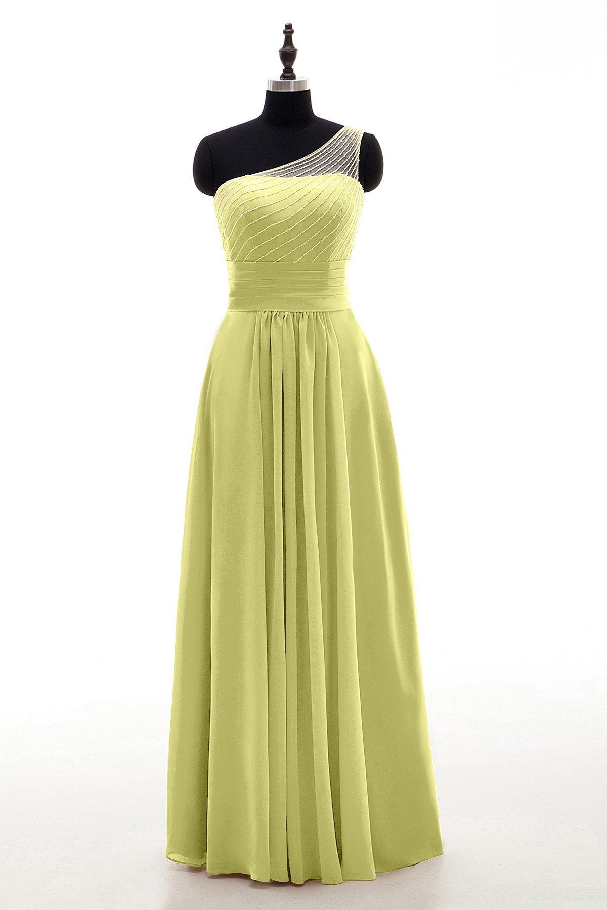 Sheath Floor Length Chiffon Bridesmaid Dress COZF1409A - COCOMELODY