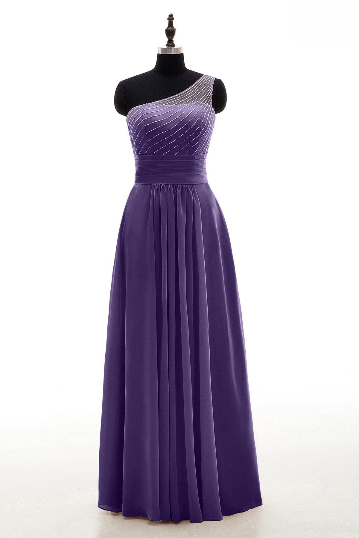 Sheath Floor Length Chiffon Bridesmaid Dress COZF1409A - COCOMELODY