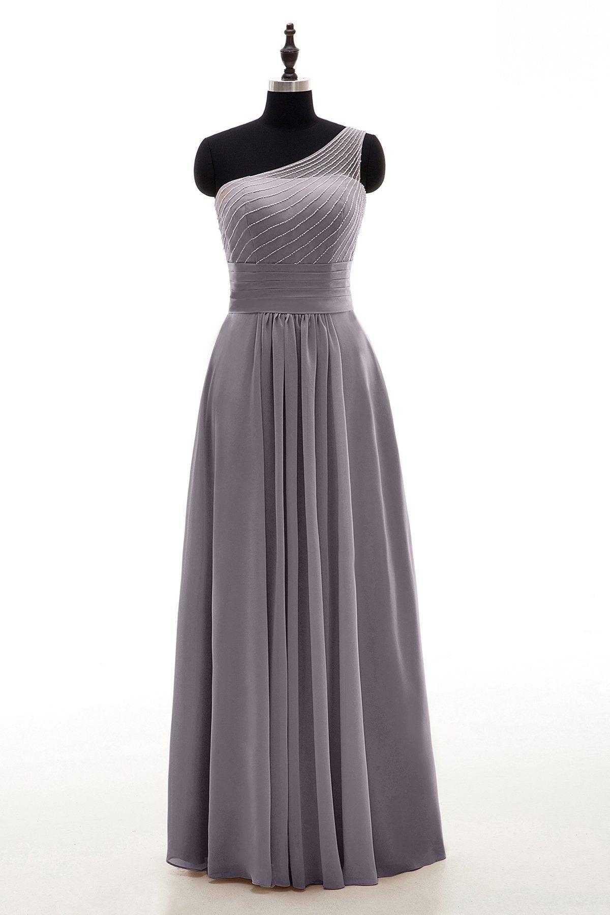 Sheath Floor Length Chiffon Bridesmaid Dress COZF1409A - COCOMELODY