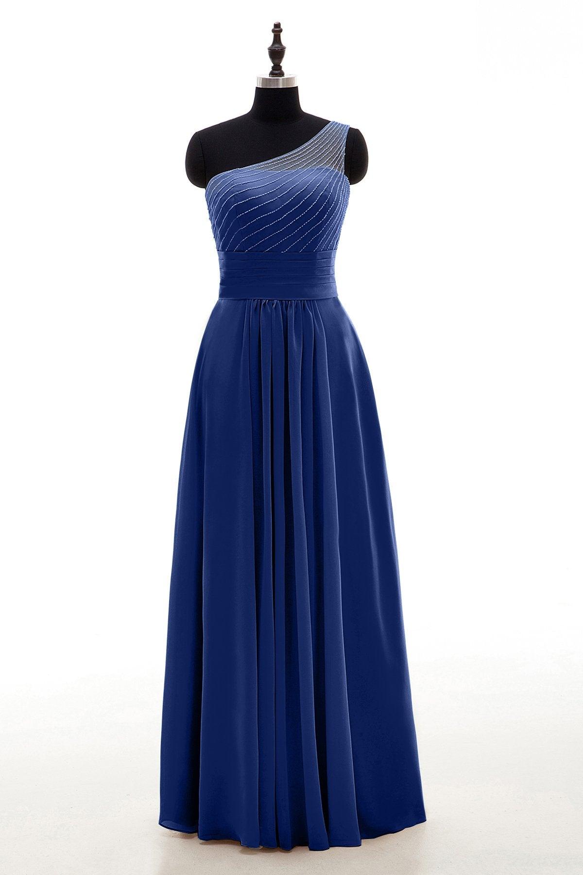 Sheath Floor Length Chiffon Bridesmaid Dress COZF1409A - COCOMELODY
