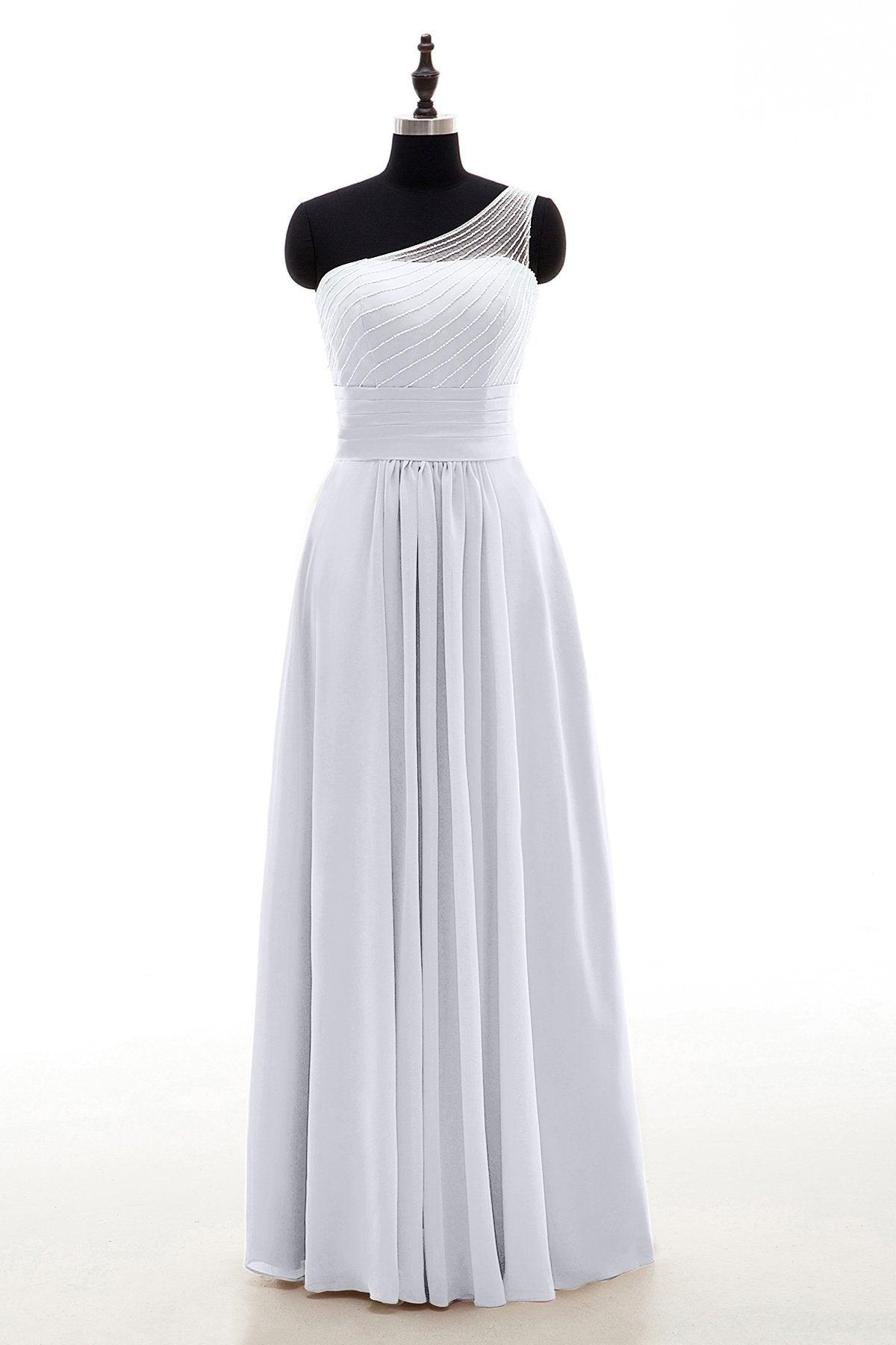 Sheath Floor Length Chiffon Bridesmaid Dress COZF1409A - COCOMELODY