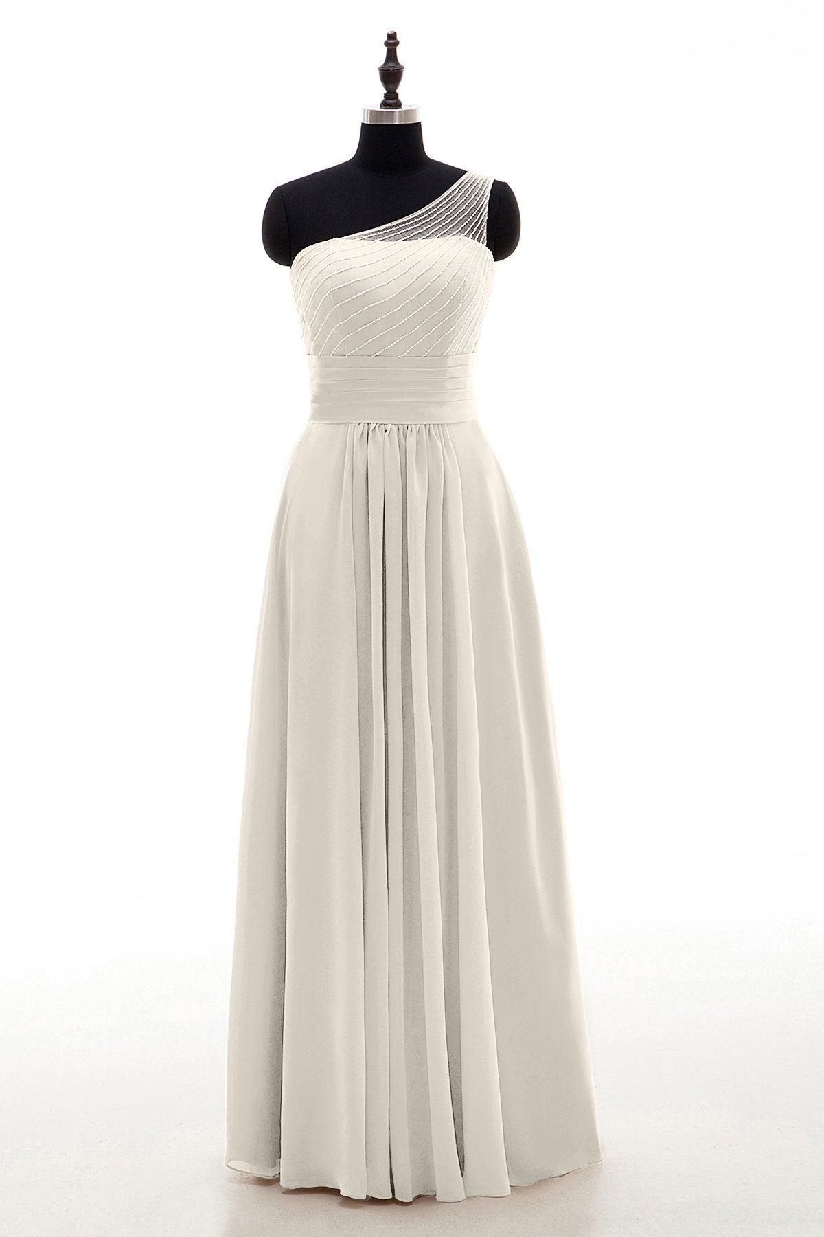 Sheath Floor Length Chiffon Bridesmaid Dress COZF1409A - COCOMELODY