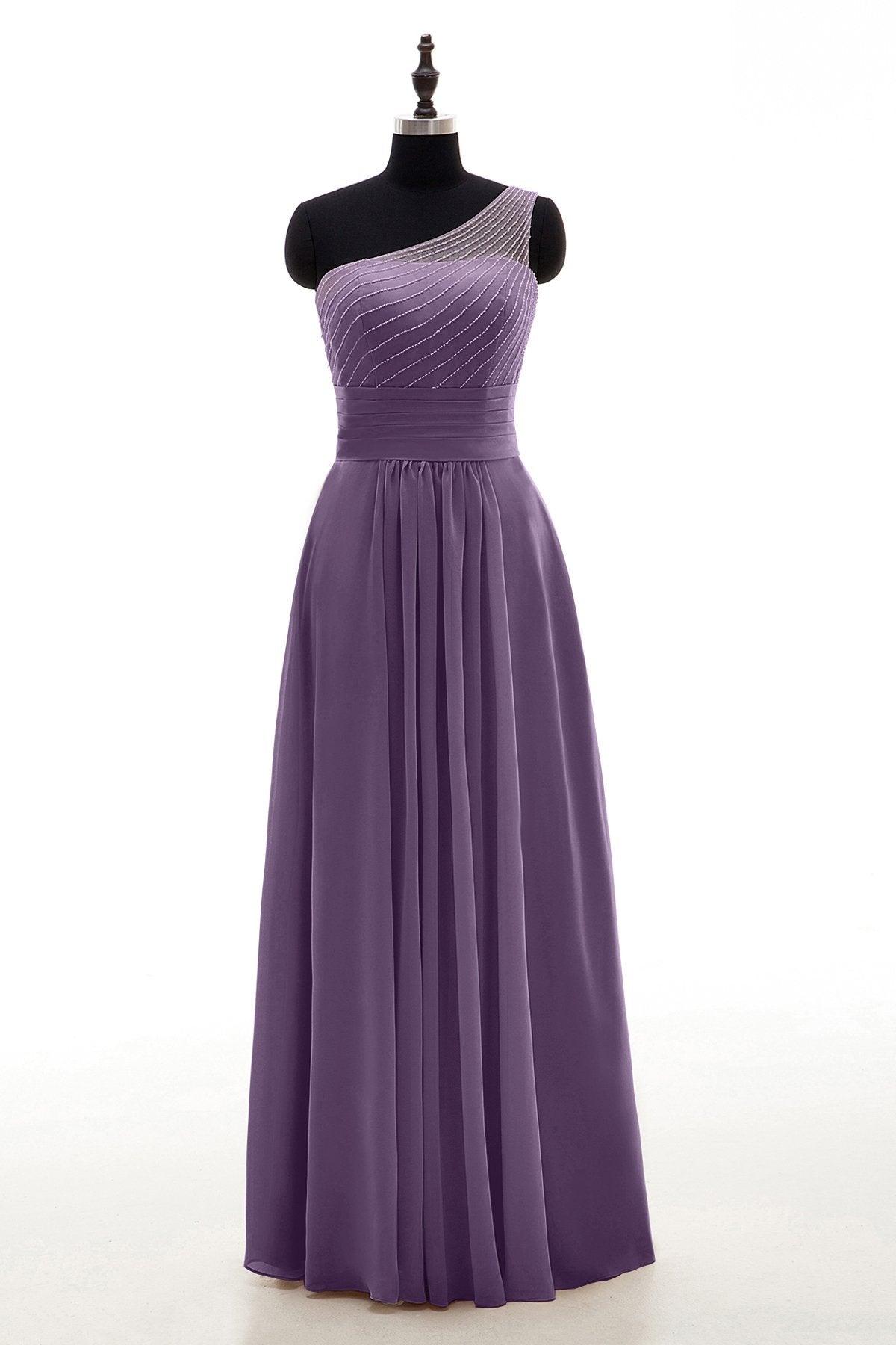 Sheath Floor Length Chiffon Bridesmaid Dress COZF1409A - COCOMELODY