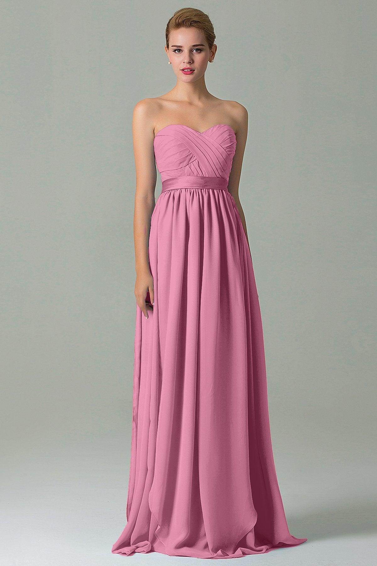 Sheath Floor Length Chiffon Bridesmaid Dress COZF140A1 - COCOMELODY