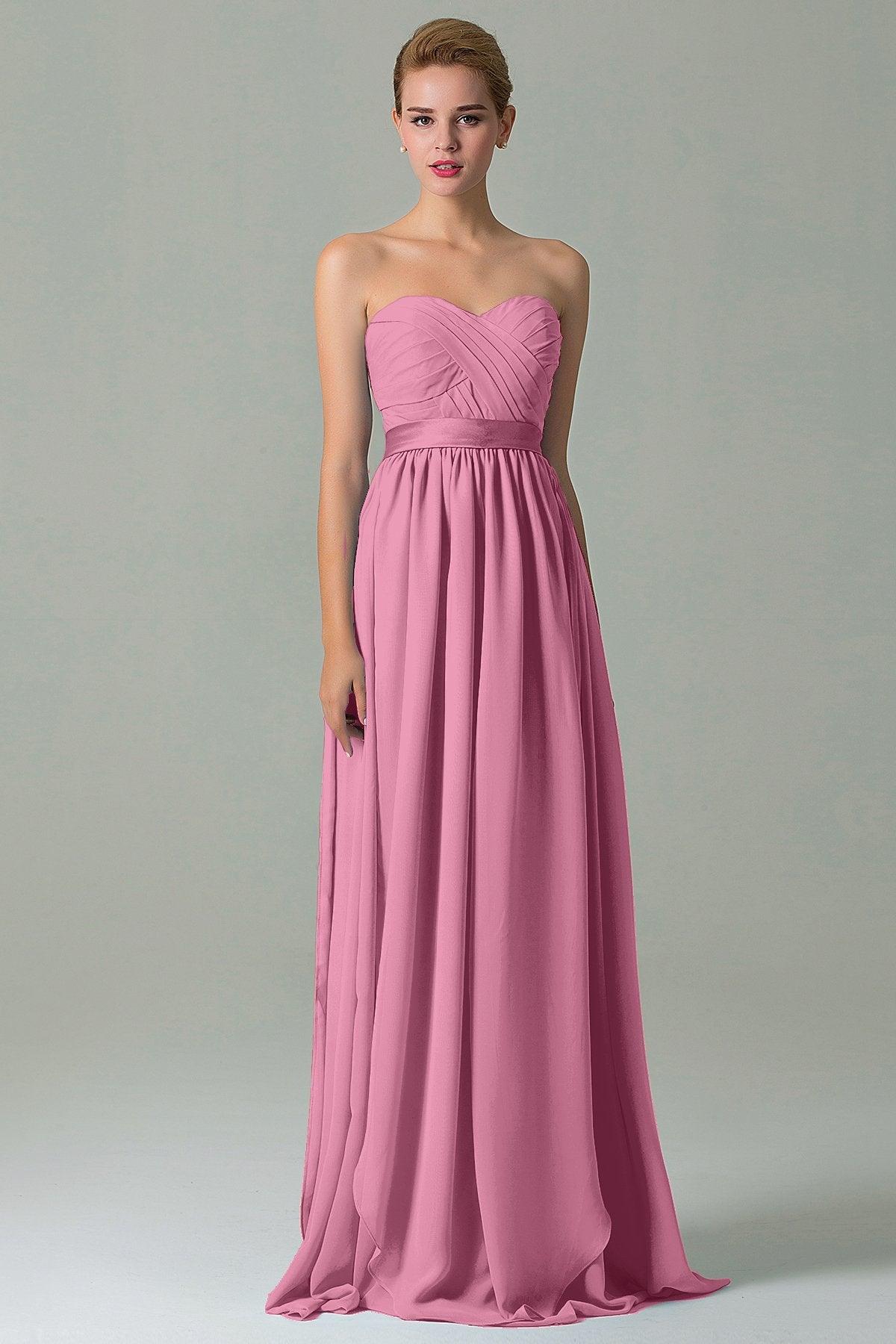 Sheath Floor Length Chiffon Bridesmaid Dress COZF140A1 - COCOMELODY