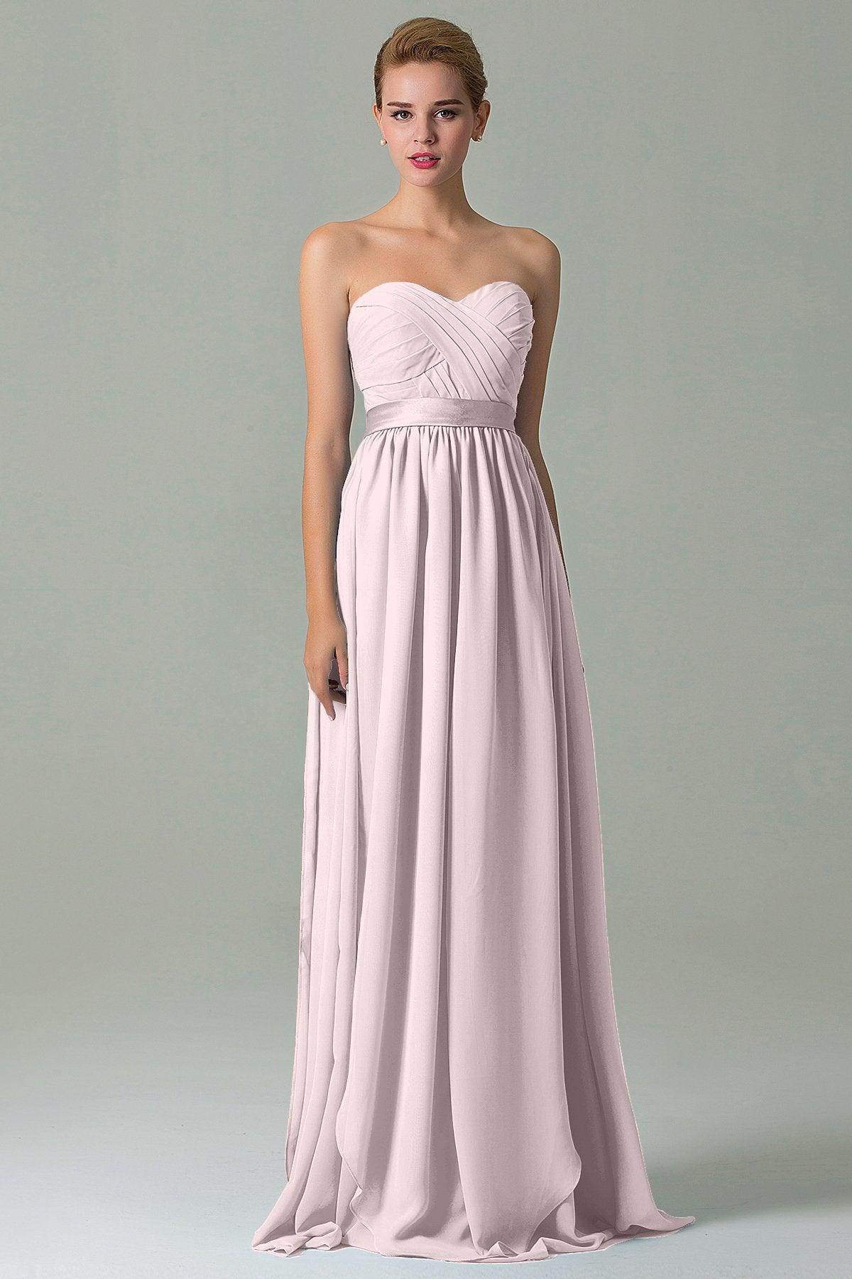 Sheath Floor Length Chiffon Bridesmaid Dress COZF140A1 - COCOMELODY