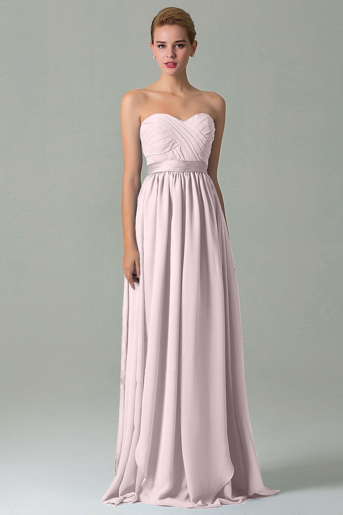 Sheath Floor Length Chiffon Bridesmaid Dress COZF140A1 - COCOMELODY