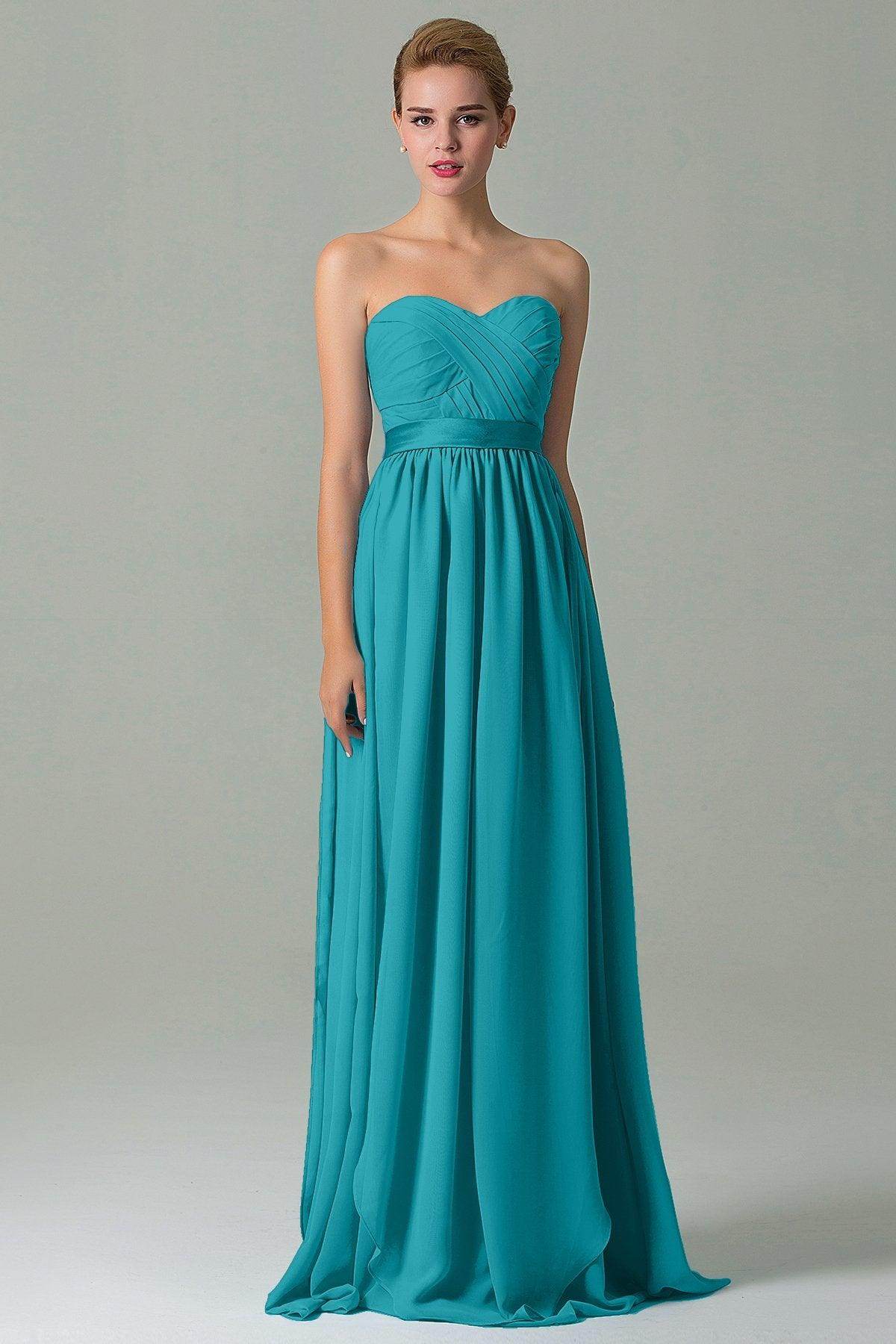 Sheath Floor Length Chiffon Bridesmaid Dress COZF140A1 - COCOMELODY