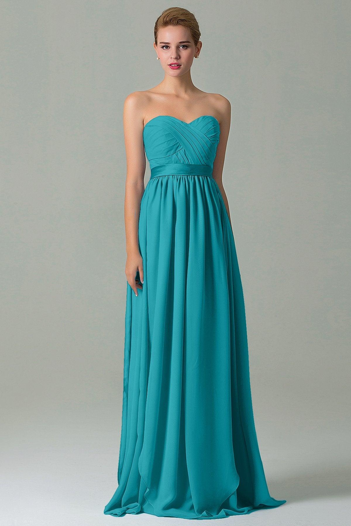 Sheath Floor Length Chiffon Bridesmaid Dress COZF140A1 - COCOMELODY