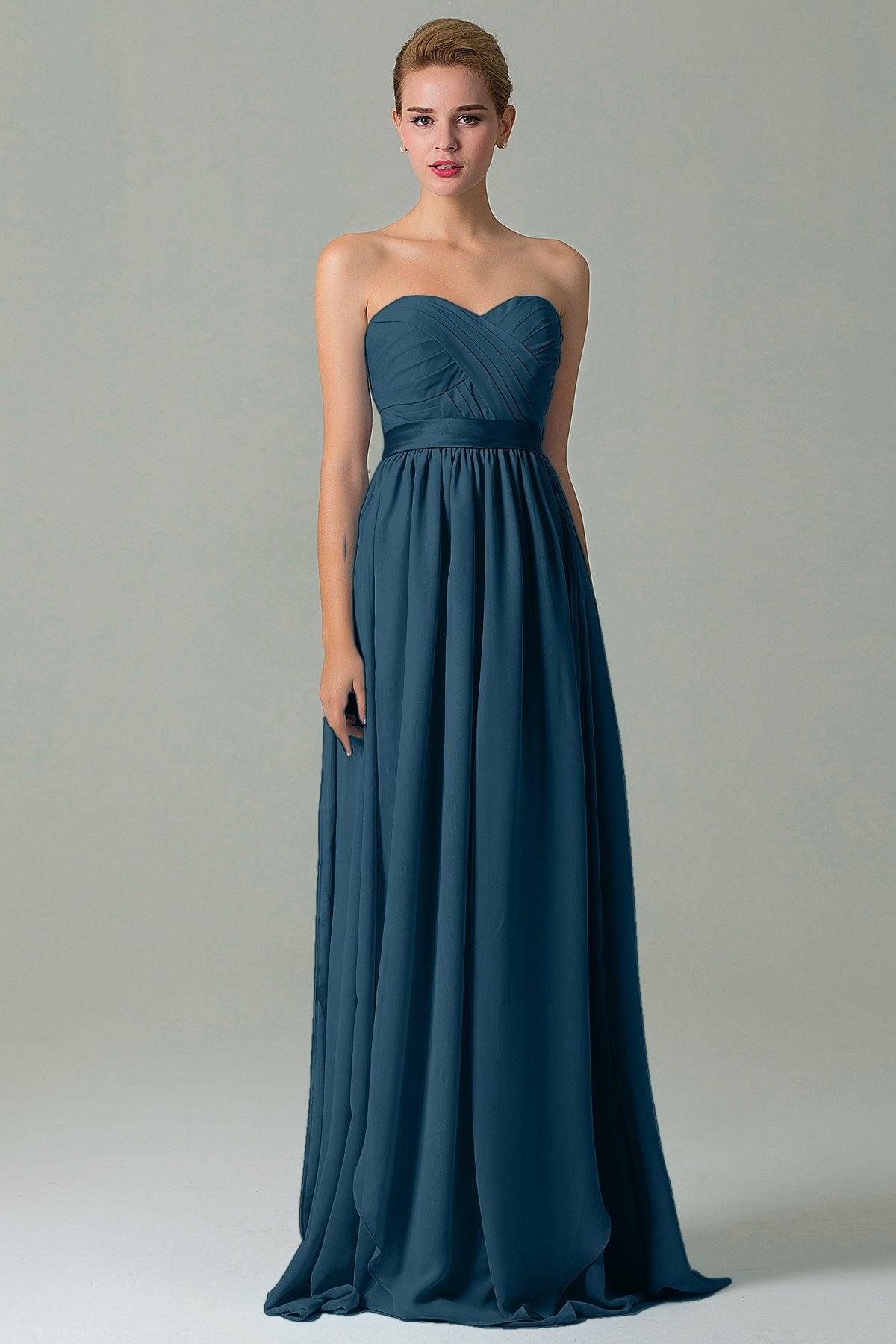 Sheath Floor Length Chiffon Bridesmaid Dress COZF140A1 - COCOMELODY