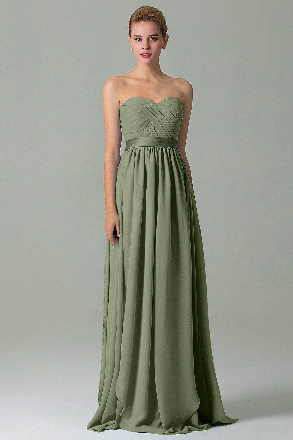 Sheath Floor Length Chiffon Bridesmaid Dress COZF140A1 - COCOMELODY