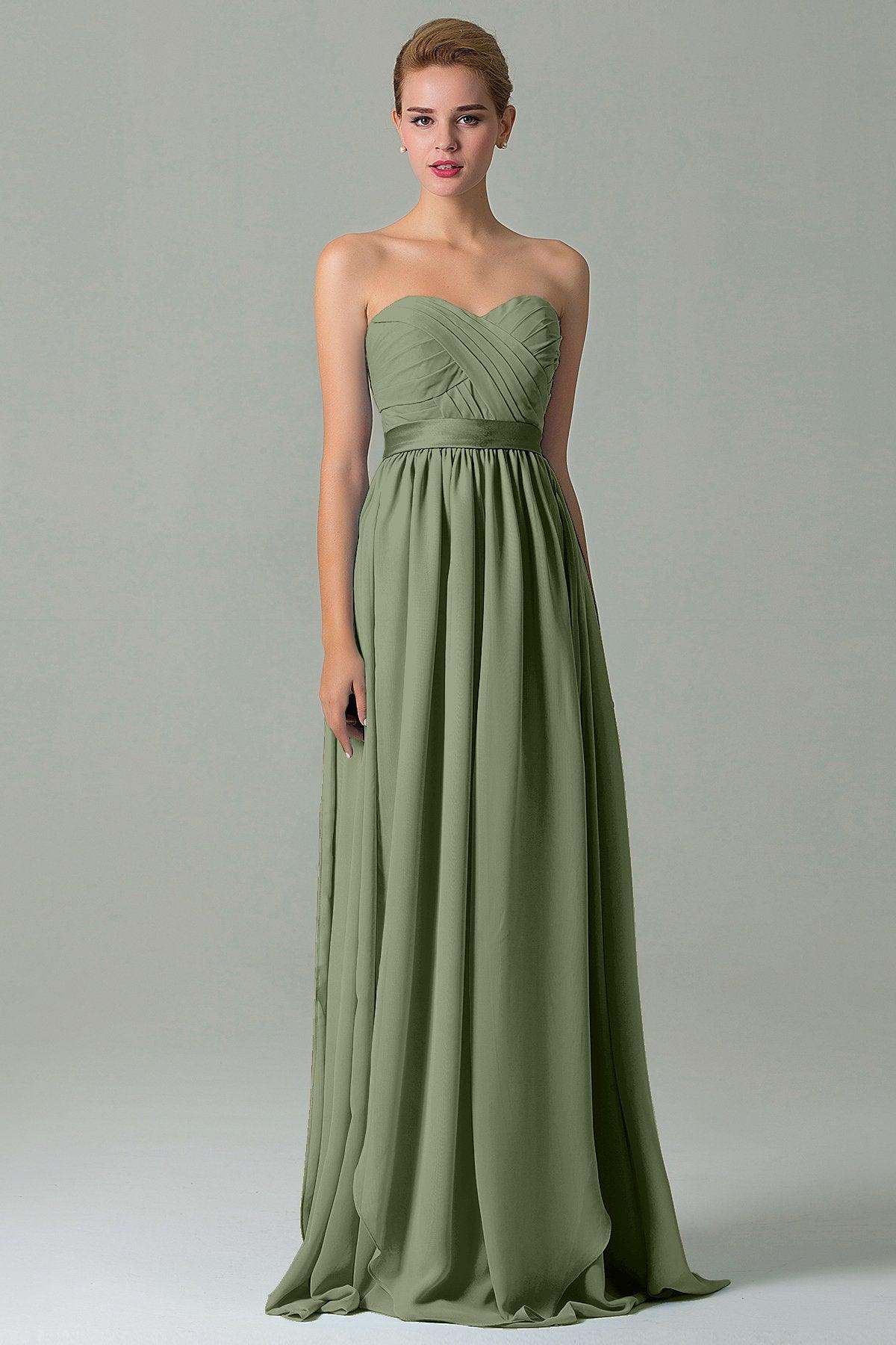 Sheath Floor Length Chiffon Bridesmaid Dress COZF140A1 - COCOMELODY