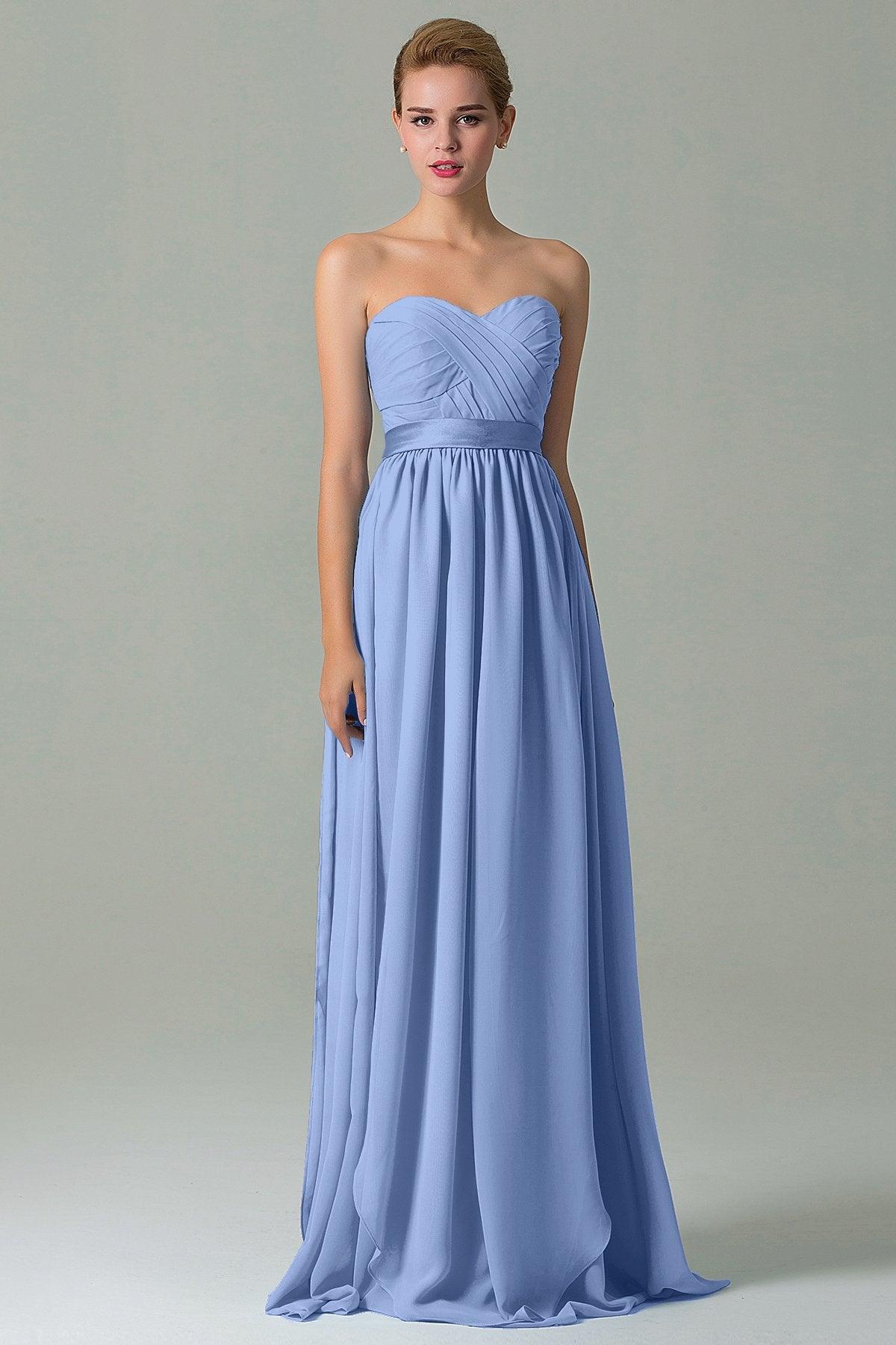 Sheath Floor Length Chiffon Bridesmaid Dress COZF140A1 - COCOMELODY