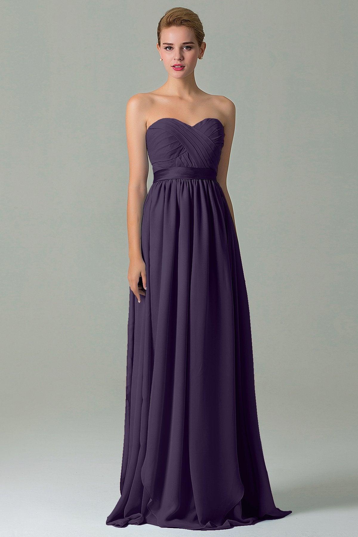 Sheath Floor Length Chiffon Bridesmaid Dress COZF140A1 - COCOMELODY