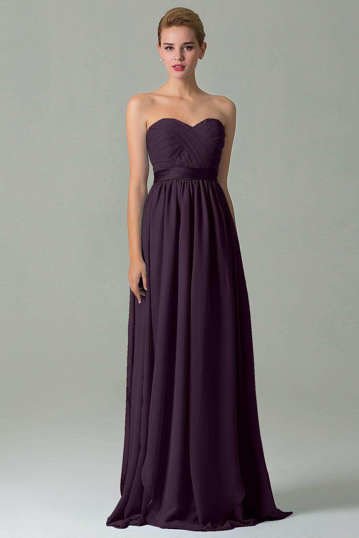 Sheath Floor Length Chiffon Bridesmaid Dress COZF140A1 - COCOMELODY