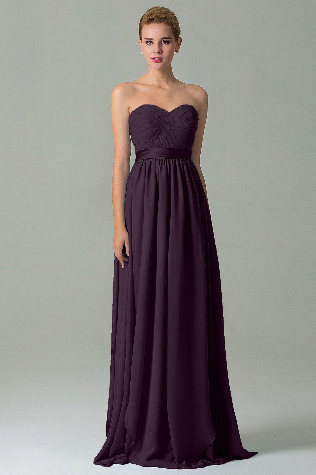 Sheath Floor Length Chiffon Bridesmaid Dress COZF140A1 - COCOMELODY