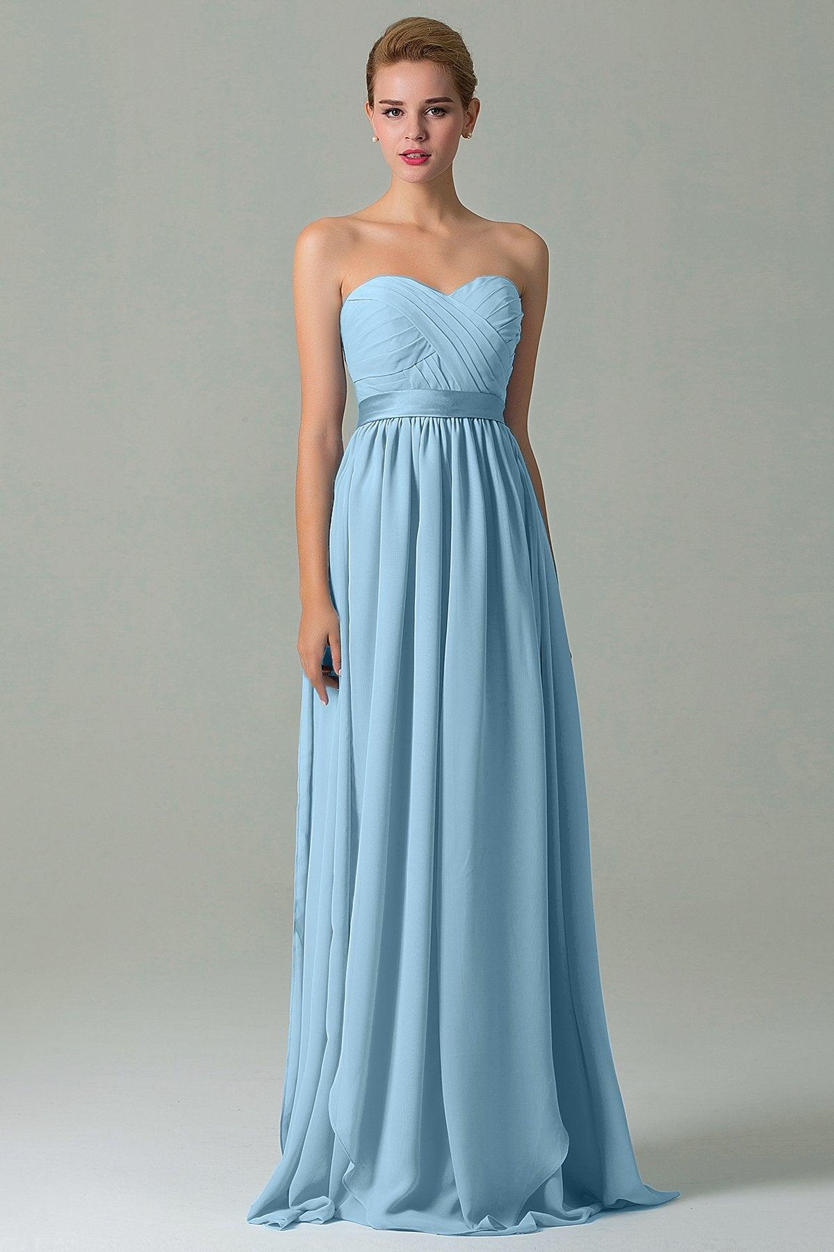 Sheath Floor Length Chiffon Bridesmaid Dress COZF140A1 - COCOMELODY