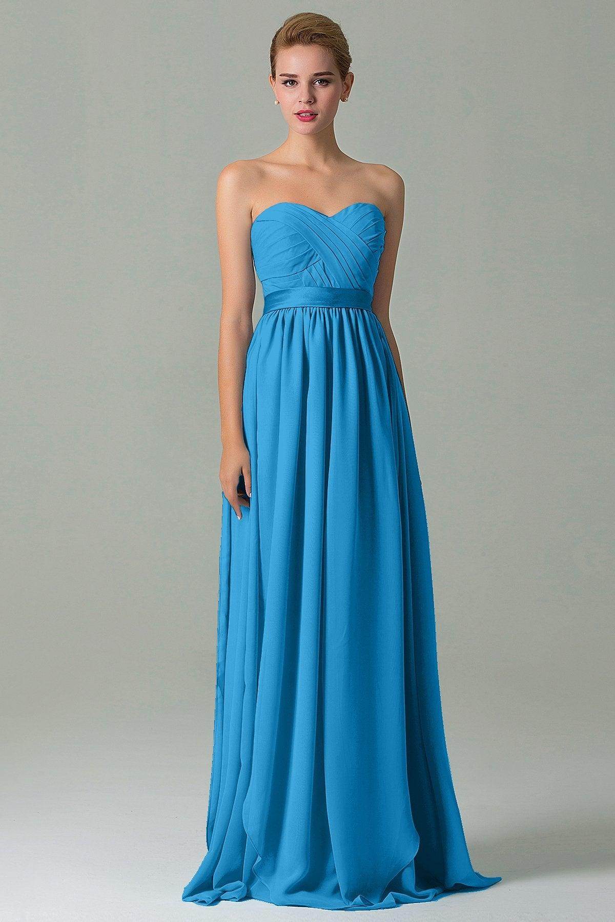 Sheath Floor Length Chiffon Bridesmaid Dress COZF140A1 - COCOMELODY